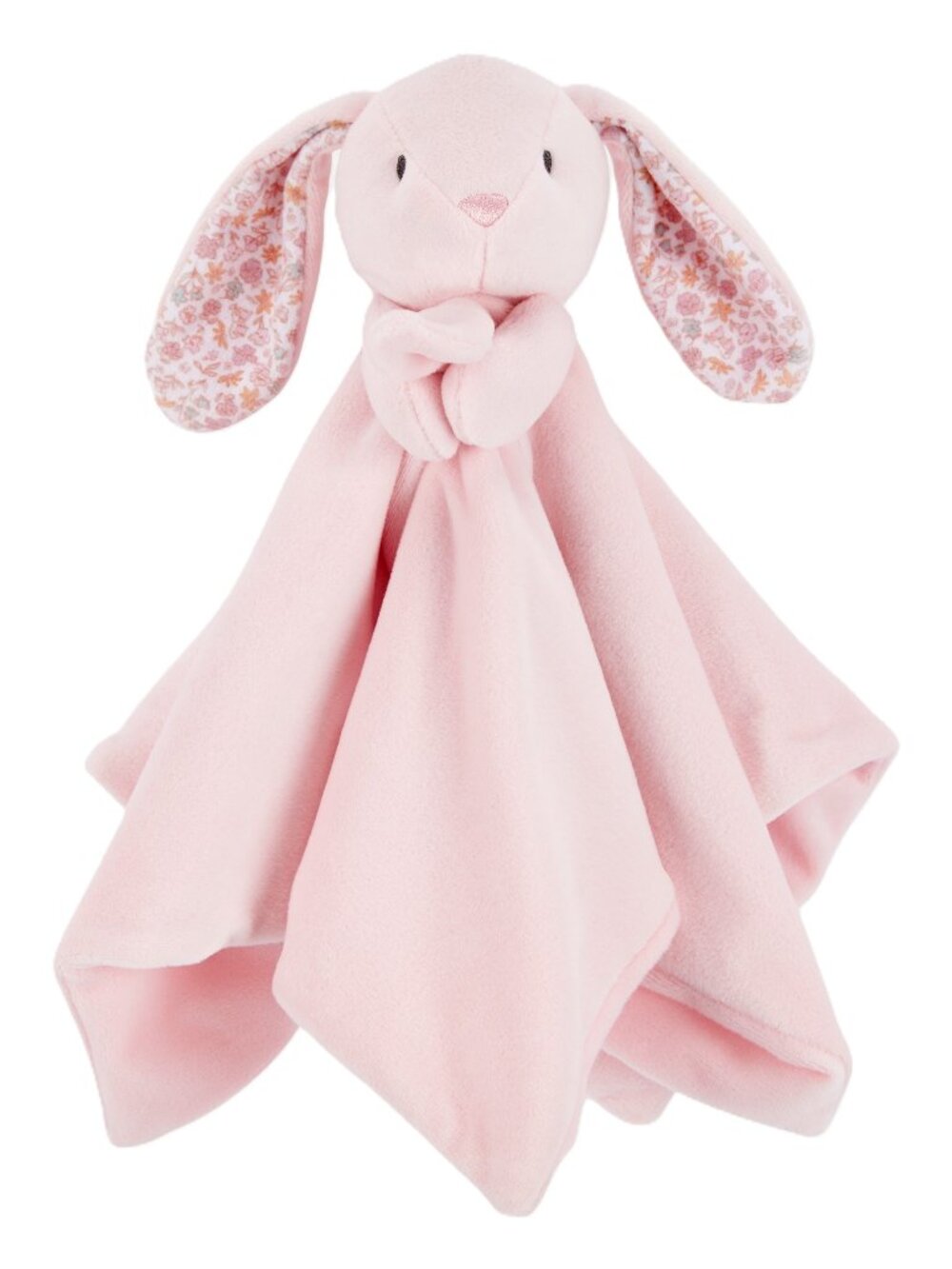 New Carter's Plush Pink Bunny Rabbit Baby Security Blanket Lovey Floral Ears